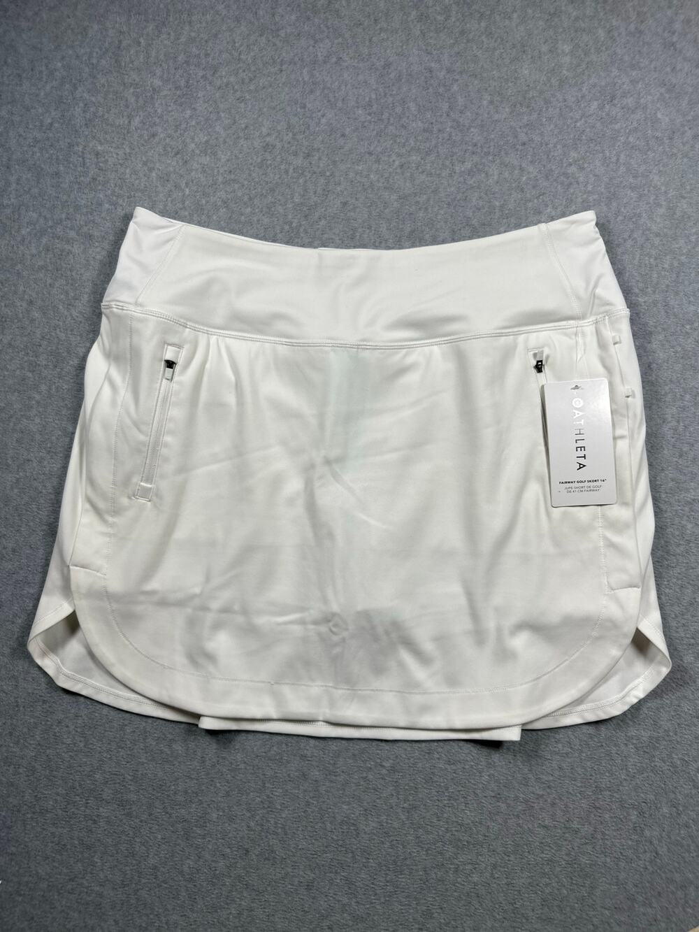 Athleta Fairway HR Golf 16 Skort Women's XL White High Waist Logo Graphic NWT